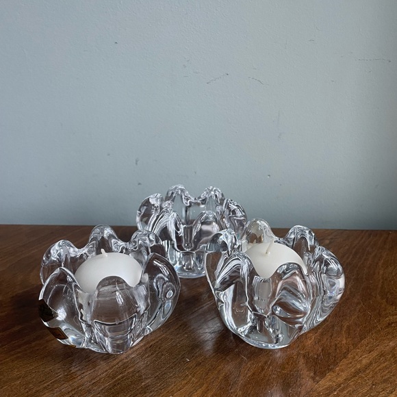 Crystal  Glass Candle Holders see label - Picture 2 of 10